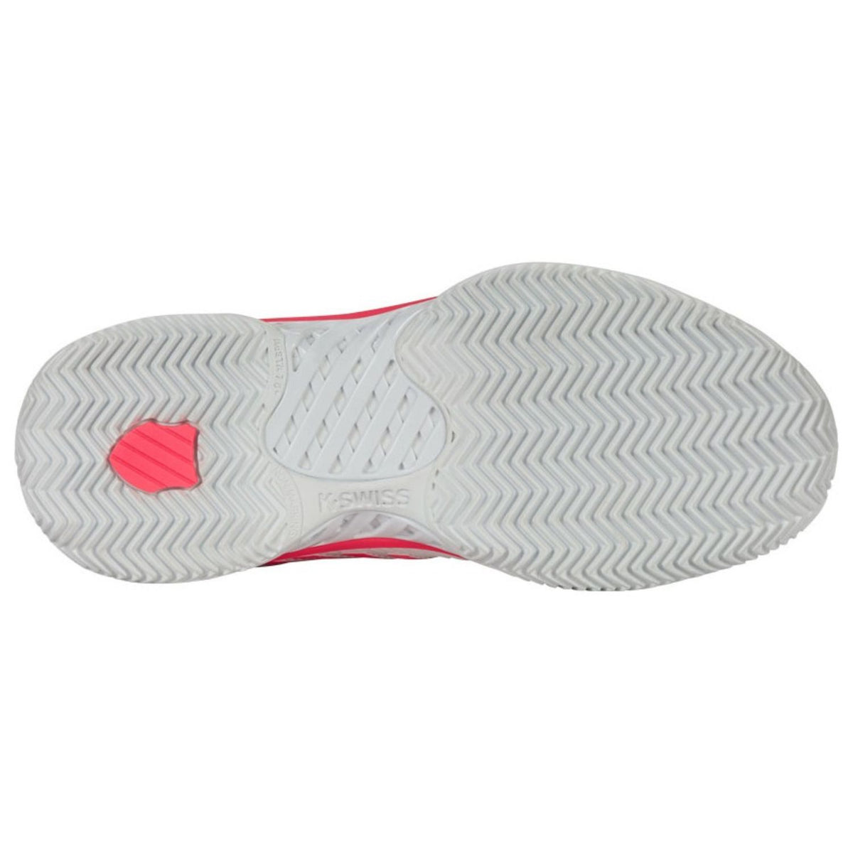 Witte zool van de K-Swiss Hypercourt Express 2 Clay W met visgraatprofiel
