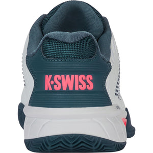 Achteraanzicht van de K-Swiss Hypercourt Express 2 Clay White/Stargazer/Neon Blaze