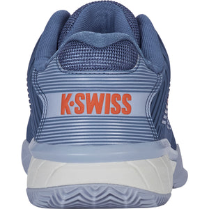 Achteraanzicht van de K-Swiss Hypercourt Express 2 Clay met logo op de hiel