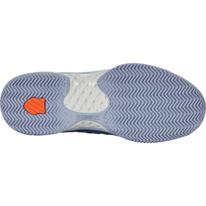 Lichtblauwe zool van de K-Swiss Hypercourt Express 2 Clay met visgraatprofiel