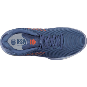 Bovenaanzicht van de blauwgrijze K-Swiss Hypercourt Express 2 Clay met logo