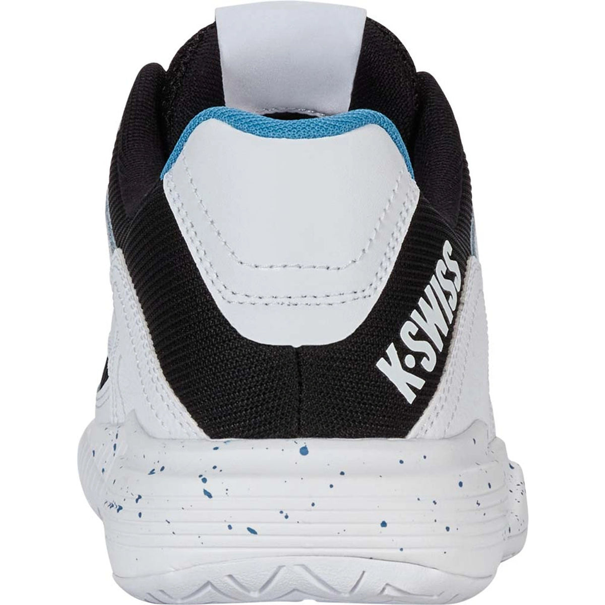Achteraanzicht van de K-Swiss Tura Team met zwart K-Swiss-logo op de hiel