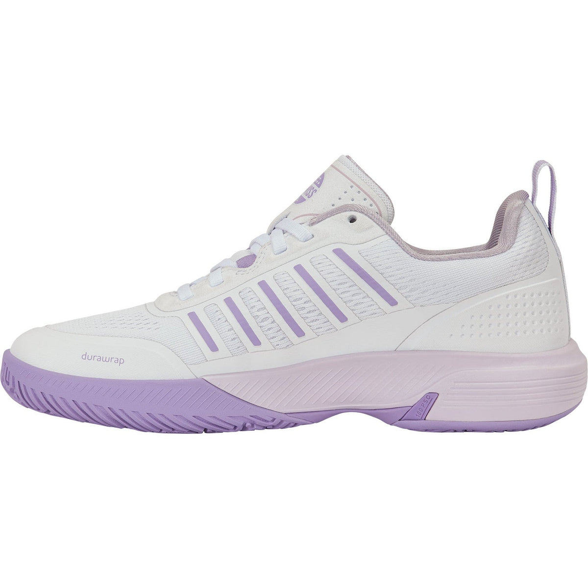 Binnenzijde van de K-Swiss Ultra Court Padel W White/Orchid Hush/Purple met lila tussenzool