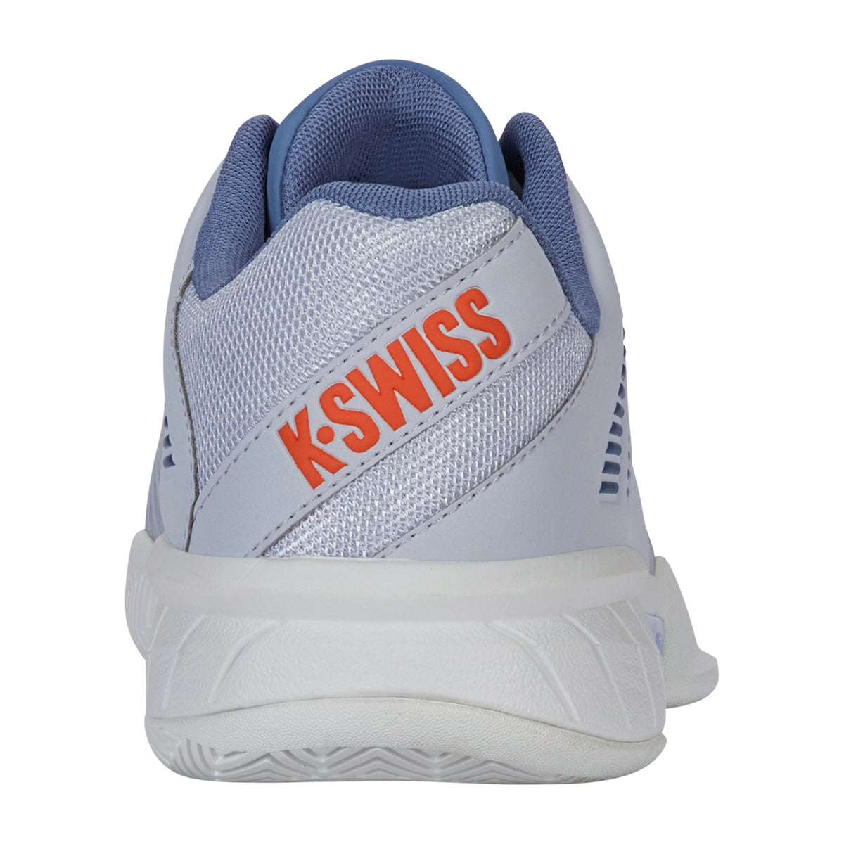K-Swiss Express Light 3 Clay Arctic/Infinity/Scarlet, achteraanzicht met gewatteerde enkelkraag