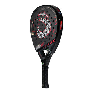 Lok Maxx Hype Yanguas World padelracket schuin vooraanzicht, diamantvorm in zwart