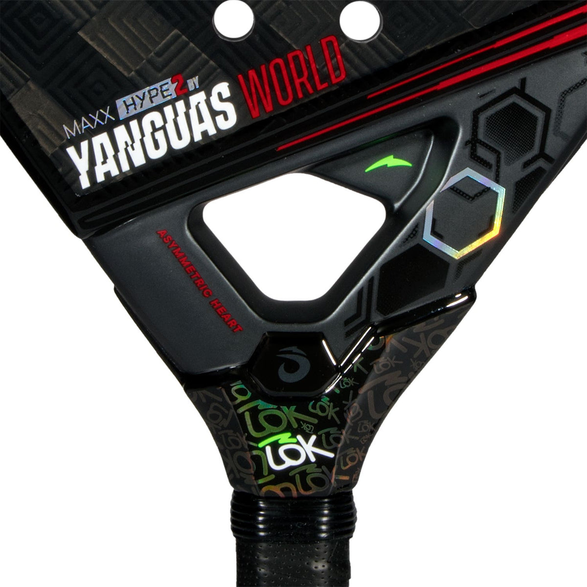 Detail van het hart van het Lok Maxx Hype Yanguas World met gekleurde zeshoeken