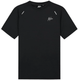 Vooraanzicht van het zwarte Malelions Padel Vortex T-Shirt met wit Malelions-logo