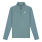 Malelions Sport Ace sweater met kwartrits in turquoise, vooraanzicht met logo
