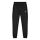 Vooraanzicht van de zwarte Malelions Sport Ace Trackpants met wit logo op het dijbeen