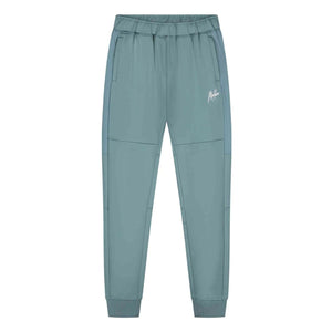 Vooraanzicht van de grijsgroene Malelions Sport Ace Trackpants met elastische enkelboord