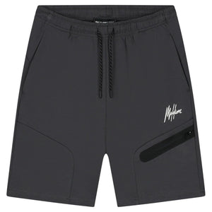 Malelions Sport Counter short in antraciet met ritszak, vooraanzicht