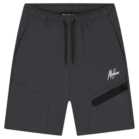 Malelions Sport Counter short in antraciet met ritszak, vooraanzicht