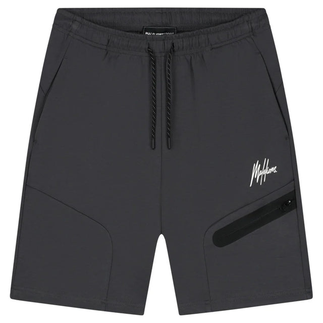 Malelions Sport Counter short in antraciet met ritszak, vooraanzicht