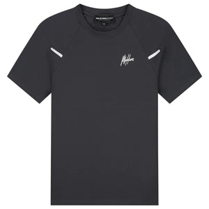 Malelions Sport Counter T-shirt in antraciet met reflectiestrepen, vooraanzicht
