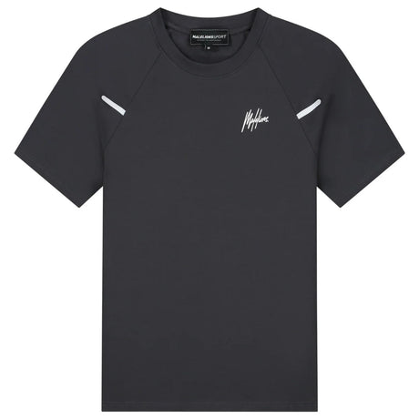 Malelions Sport Counter T-shirt in antraciet met reflectiestrepen, vooraanzicht
