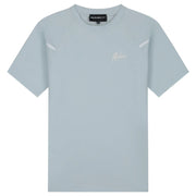 Malelions Sport Counter T-Shirt in Light Blue met logo op de borst, vooraanzicht