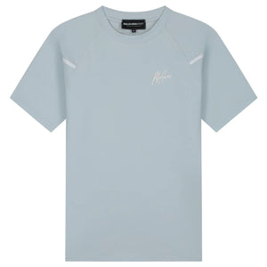 Malelions Sport Counter T-Shirt in Light Blue met logo op de borst, vooraanzicht