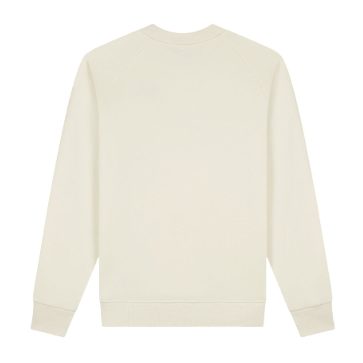 Achterzijde van de ecru Malelions Sport raglan sweater met ribboorden