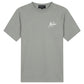 Malelions Sport raglan T-shirt in grijsgroen met wit logo, vooraanzicht