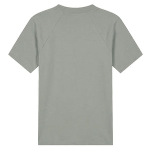 Achterzijde van het grijsgroene Malelions Sport raglan T-shirt