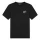 Malelions Sport raglan T-shirt in zwart met wit borstlogo, vooraanzicht