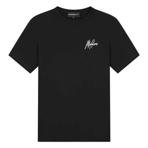 Malelions Sport Logo Raglan T-Shirt in Black met wit borstlogo, vooraanzicht