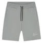 Malelions Sport short in grijs met trekkoord en wit logo, vooraanzicht