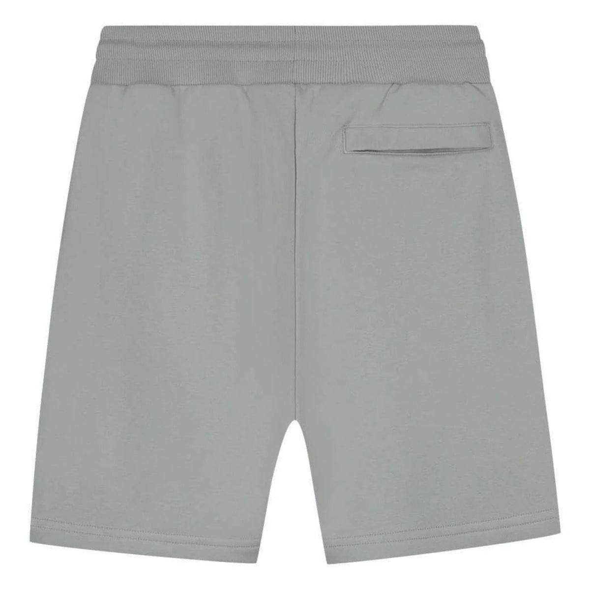 Achteraanzicht van de grijze Malelions Sport Logo Shorts met achterzak