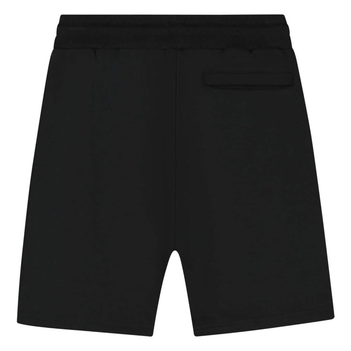Achteraanzicht van de zwarte Malelions Sport short met achterzak