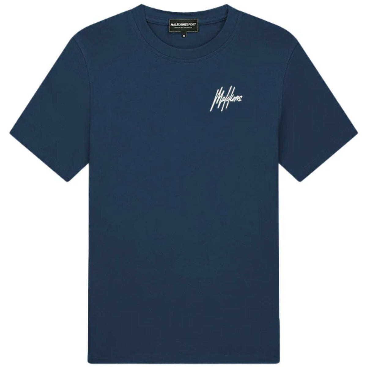Malelions Sport T-shirt voor heren in donkerblauw met wit logo op de borst