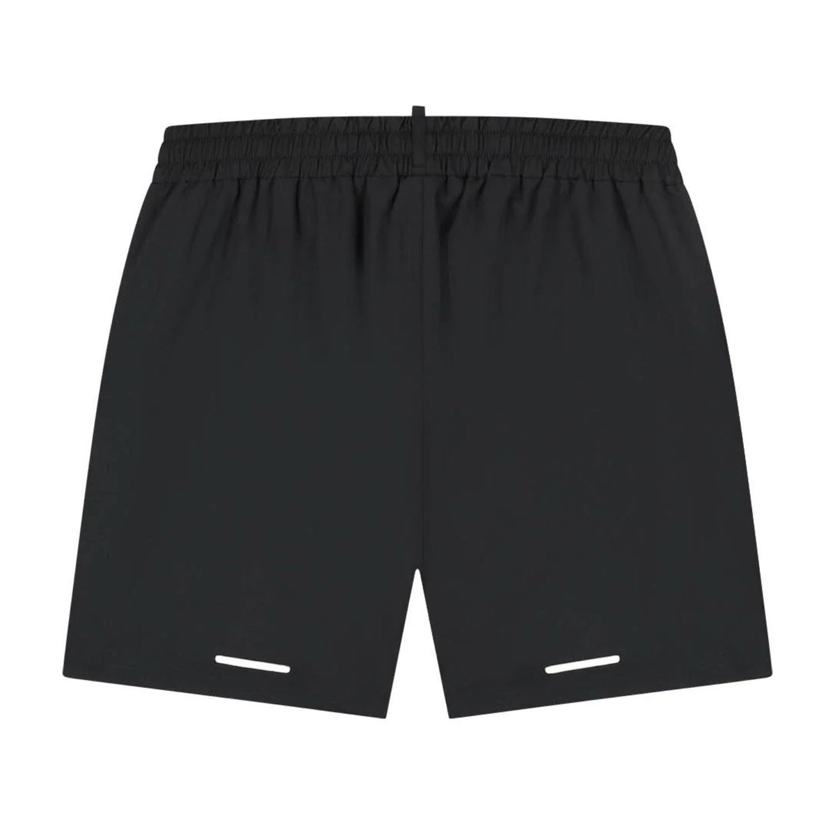 Achterkant van de zwarte Malelions Sport Pique Shorts met reflecterende streepjes