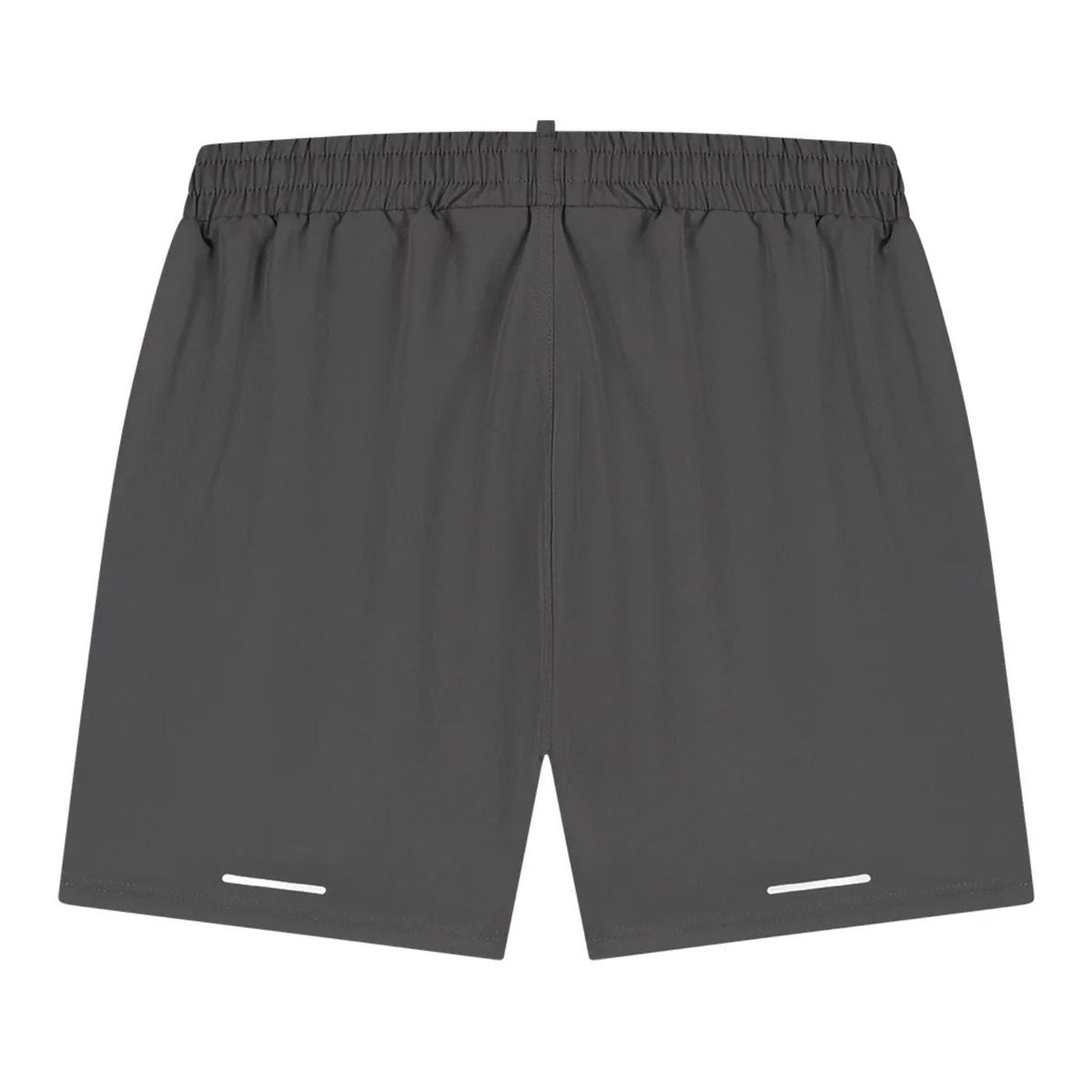 Achterkant van de donkergrijze Malelions Sport Pique Shorts met elastische tailleband