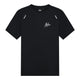 Zwart Malelions Sport pique T-shirt met ronde hals en reflecterende schouderstrepen