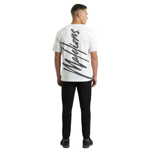 Model van achteren in het witte Malelions Sport T-shirt met rugprint