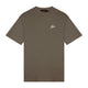 Malelions Sport T-shirt voor heren in olijfbruin, vooraanzicht plat