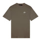 Malelions Sport T-shirt voor heren in olijfbruin, vooraanzicht plat