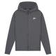 Malelions Sport running jack voor heren in donkergrijs met capuchon, vooraanzicht