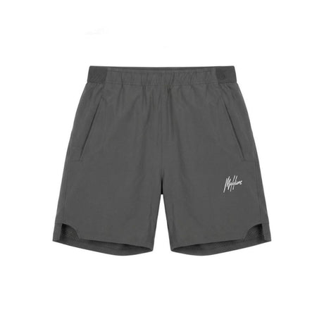 Malelions Sport hardloopshort voor heren in donkergrijs, plat vooraanzicht