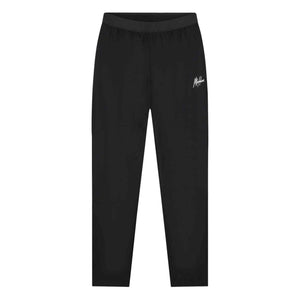 Malelions Sport running trackpants voor heren in zwart, vooraanzicht met logo