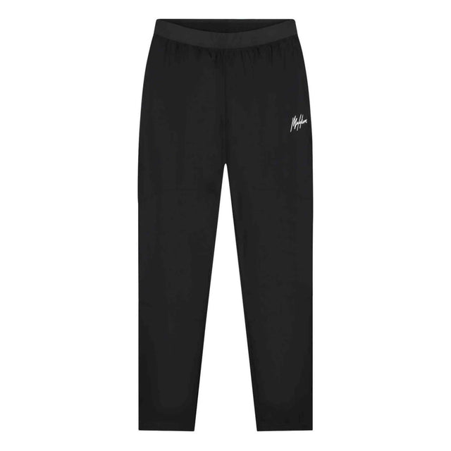 Malelions Sport running trackpants voor heren in zwart, vooraanzicht met logo