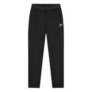 Malelions Sport Running Trackpants in Black, vooraanzicht met wit logo op het bovenbeen