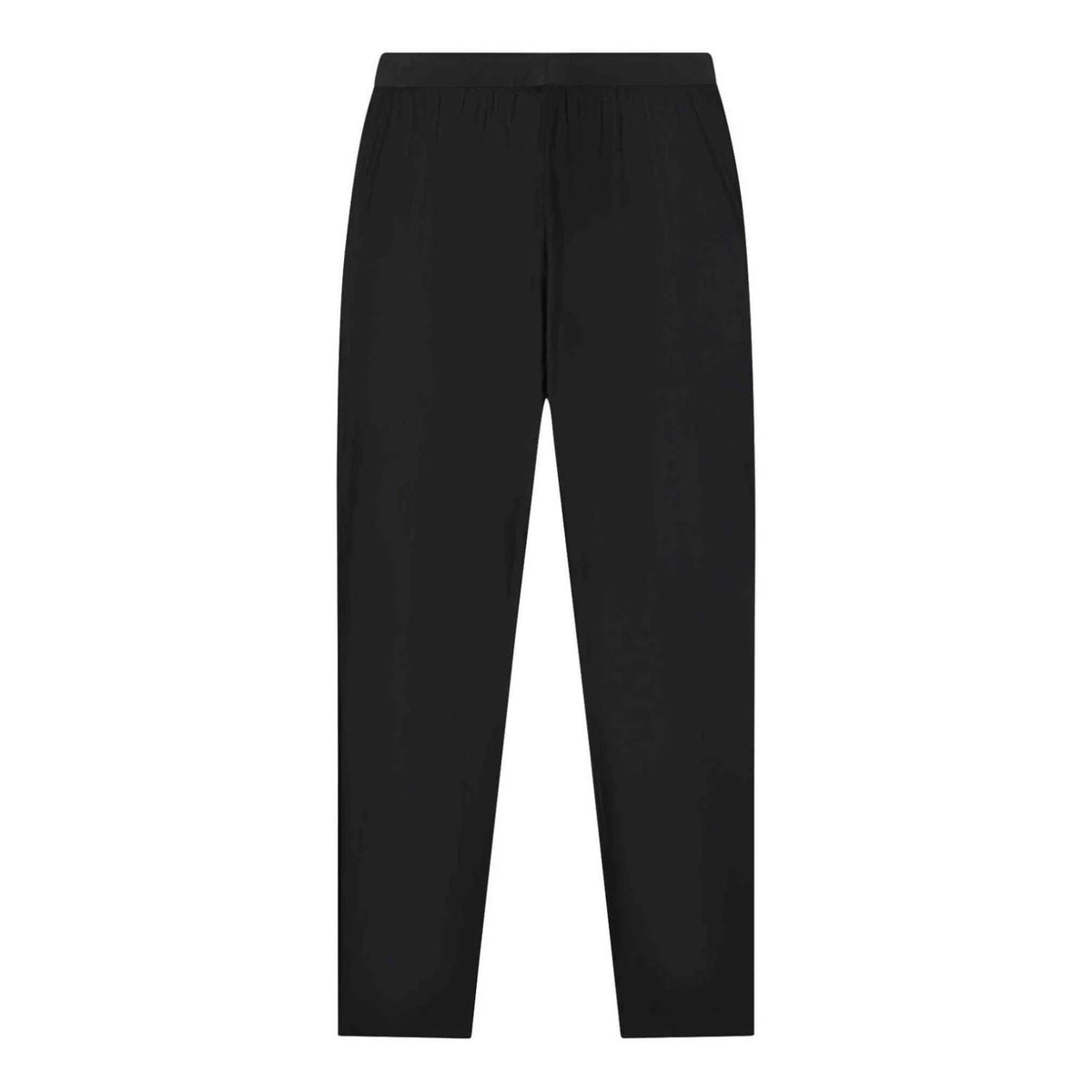Achterzijde van de zwarte Malelions Sport running trackpants met elastische taille