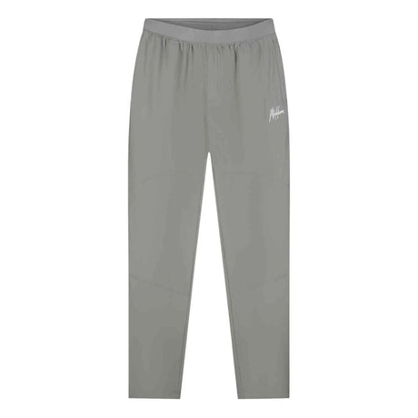 Malelions Sport running trackpants voor heren in grijs, vooraanzicht met logo