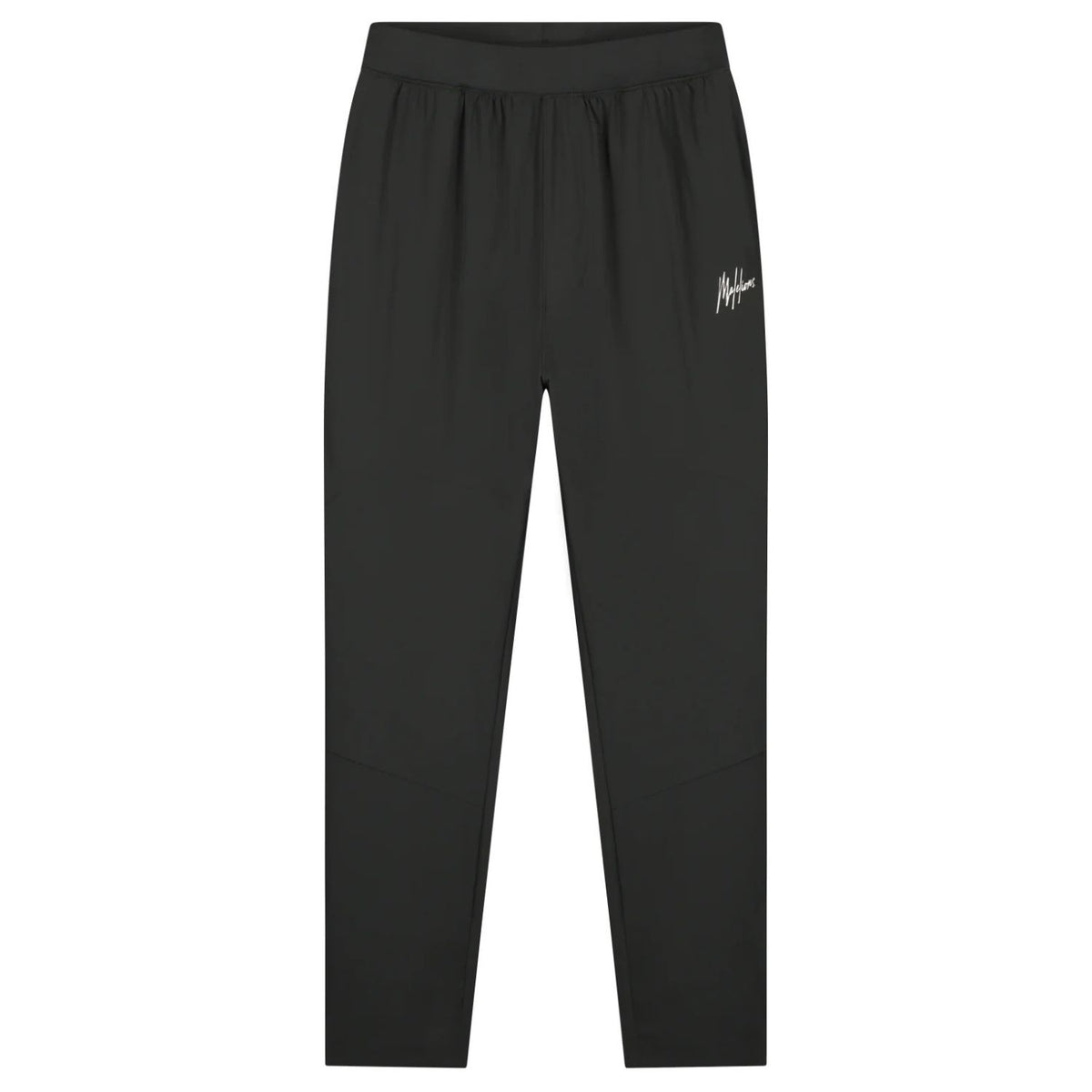 Malelions Sport running trackpants in antracietgrijs, vooraanzicht met wit logo