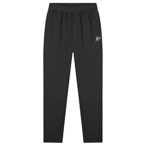Malelions Sport running trackpants in antracietgrijs, vooraanzicht met wit logo