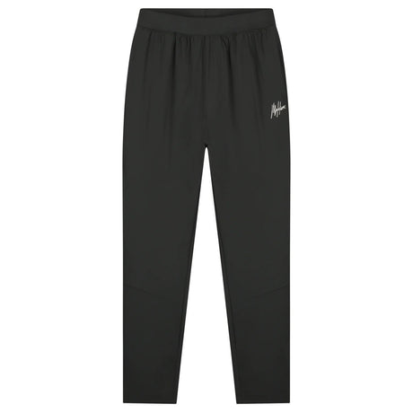 Malelions Sport running trackpants in antracietgrijs, vooraanzicht met wit logo