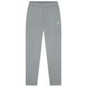 Malelions Sport Running Trackpants in Khaki, vooraanzicht in licht steengrijs met wit logo