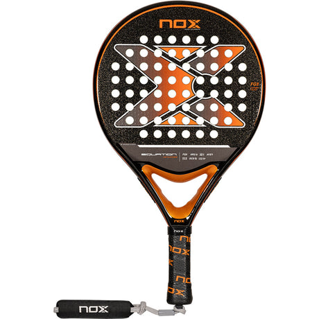 NOX Equation WPT Advanced Series 24 padelracket in zwart met oranje, vooraanzicht