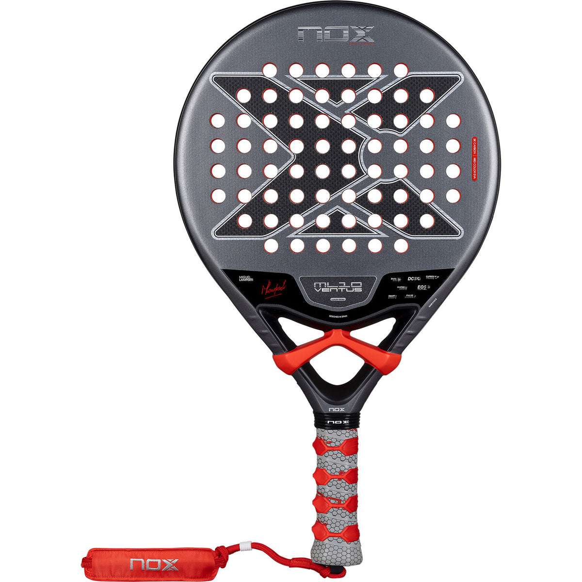 NOX ML10 Ventus Control 3k 2026 padelracket schuin achteraanzicht met grijze grip