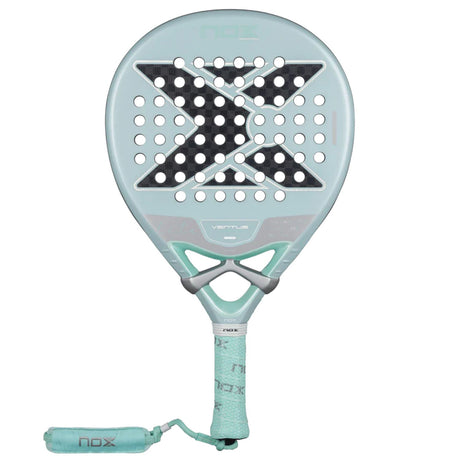 NOX Ventus Hybrid 12K Lite 2026 padelracket in lichtgroen met zwart, vooraanzicht